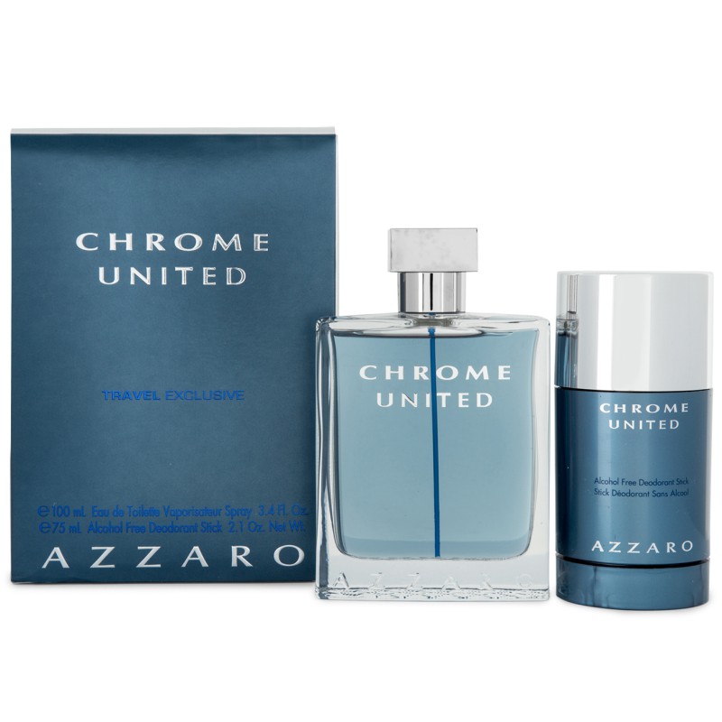 Azzaro Chrome United Giftset Edt 100ml + Deodorant Stick 75ml