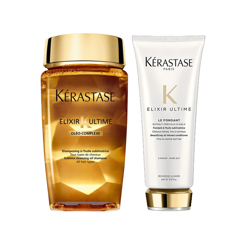 Kerastase Elixir Ultime shampoo 250ml+Kerastase Elixir Ultimate Fondant 200ml Paket