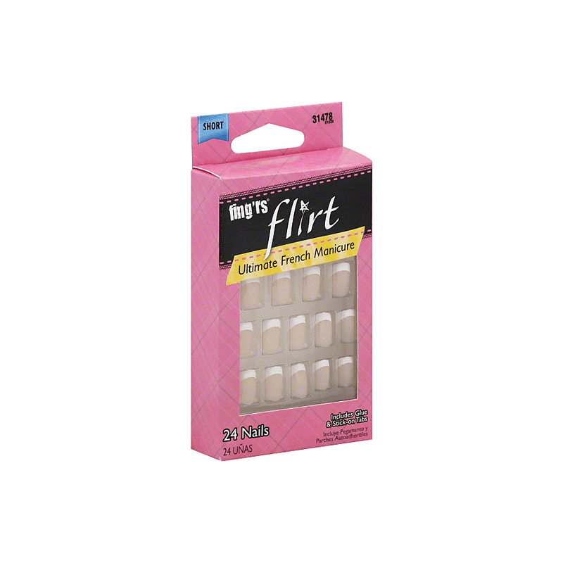 Flirt Ultimate French Manicure 24 Fingernails