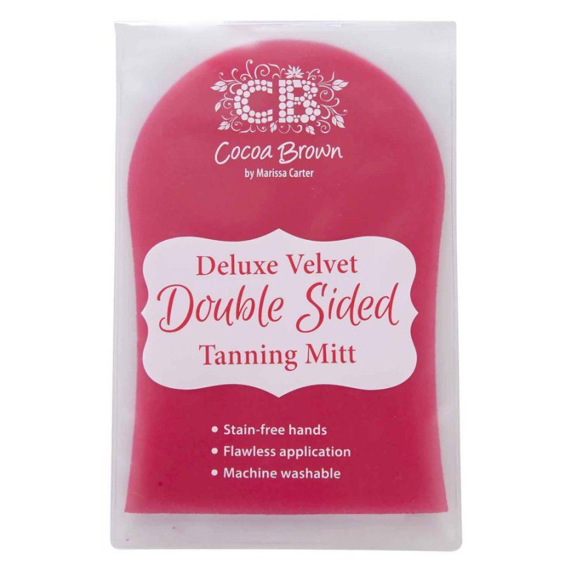 Cocoa Brown Deluxe Double-Sided Pink Velvet Tanning Mitt
