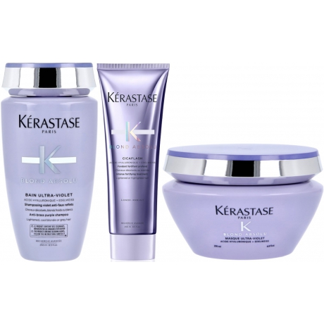 Kérastase Blond Absolu Bain Ultra-Violet Shampoo, Conditioner & Masque Trio Paket