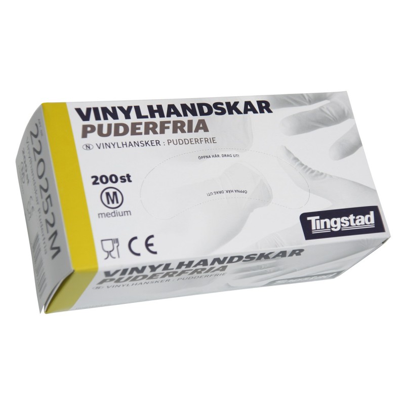 VinylHandskar Puderfria Medium 200st