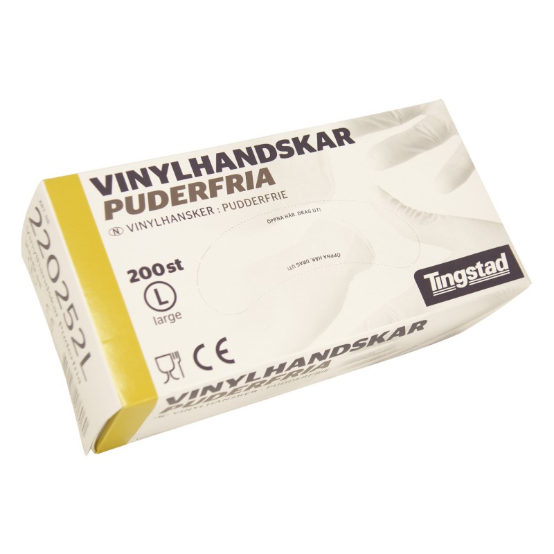 VinylHandskar Puderfria Large 200st
