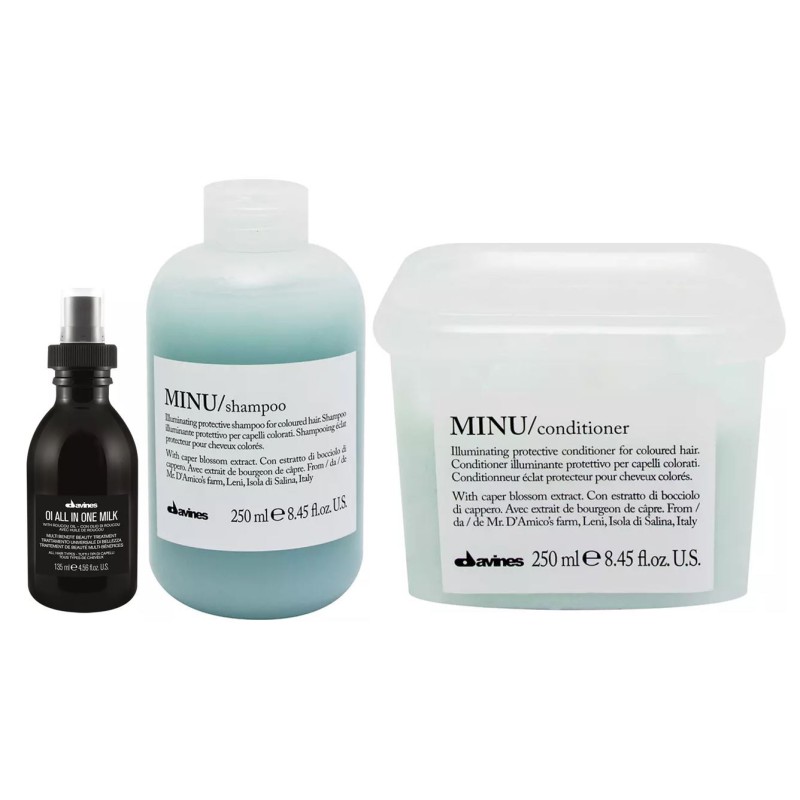 Davines Minu Kit Shampoo 250ml + Conditioner 250ml + Oi All In One Milk 135ml