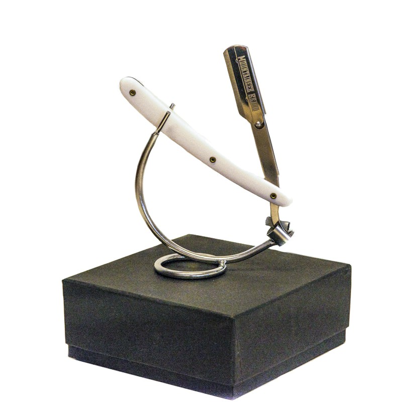 Mountaineer Brand White 3pin shav. & Chrome Stand