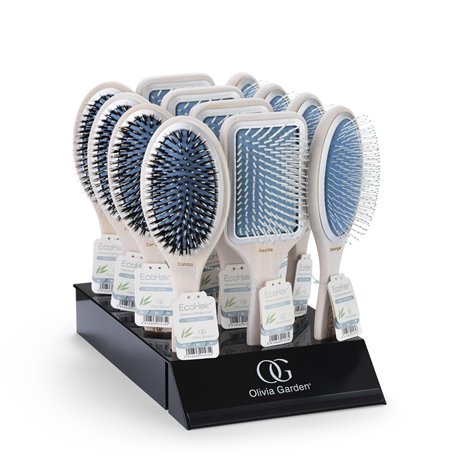 Olivia Garden Eco Hair Paddle Display, 12-Pcs