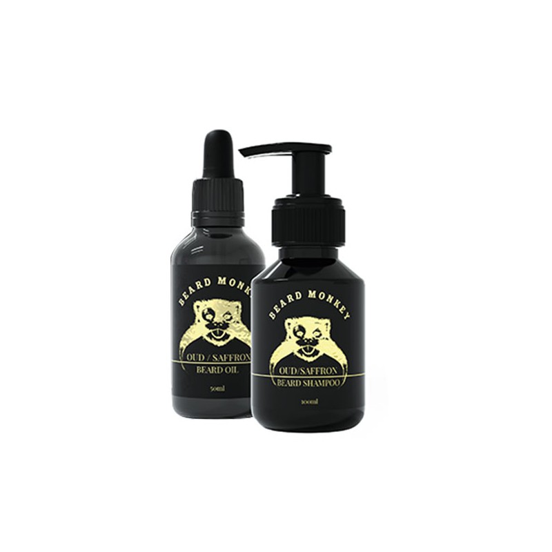 Beard Monkey Kit Oil 50ml & shampoo 100ml(Oud / saffron)