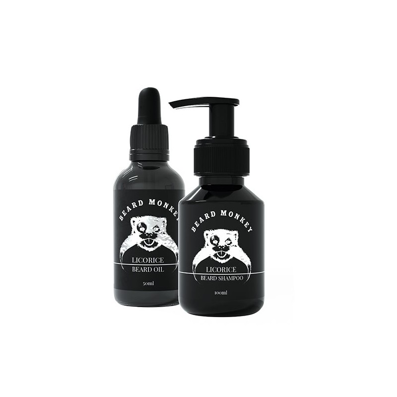 Beard Monkey Kit Oil 50ml & shampoo 100ml(Licorice)