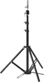 Svart stativ med pedaler