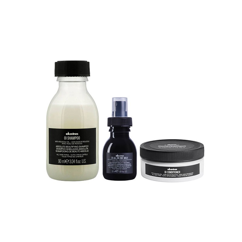 Davines OI Shampoo 90ml + Conditioner 75ml + All In One Milk 50ml