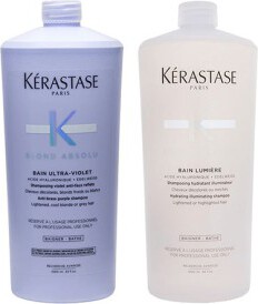 Kérastase Blond Absolu Bain Ultra-Violet Shampoo 1000ml + Bain Lumiére 1000ml