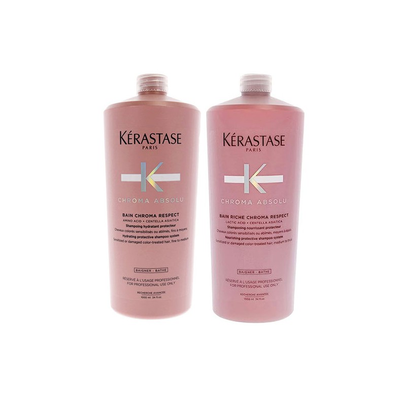 Kérastase Chroma Absolu Bain Respect Shampoo 1000ml + Riche Chroma Bain Respect 1000ml
