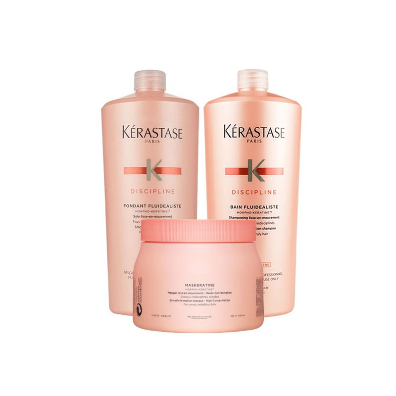 Kérastase Discipline Fondant Fluidealiste 1000ml + Bain Fluidealiste 1000ml + Maskeratine 500ml