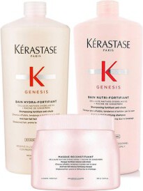 Kérastase Genesis Bain Hydra-Fortifiant 1000ml + Bain Nutri-Fortifiant 1000ml + Masque Reconstituant 500ml