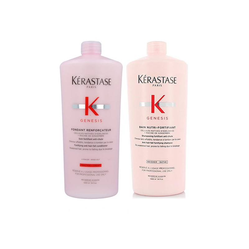 Kérastase Genesis Fondant Renforcateur 1000ml + Bain Nutri-Fortifiant 1000ml