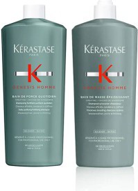 Kérastase Genesis Homme Bain de Force Quotiden 1000ml + Bain de Masse Epaississant 1000ml