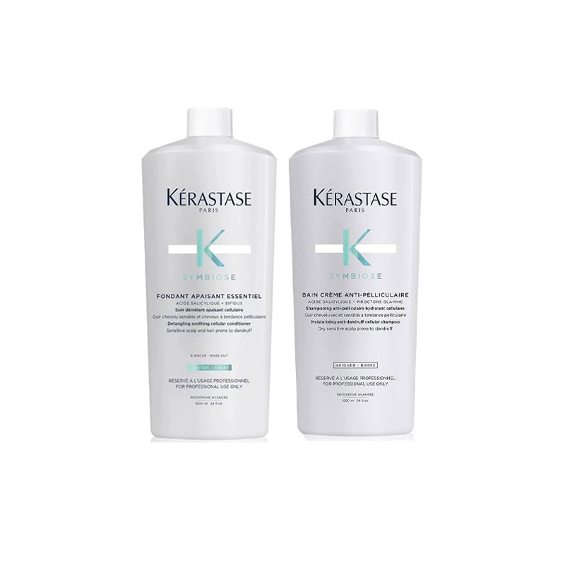 Kérastase Symbiose Fondant Apaisant Essentiel 1000ml + Bain Créme Anti-Pelliculaire 1000ml