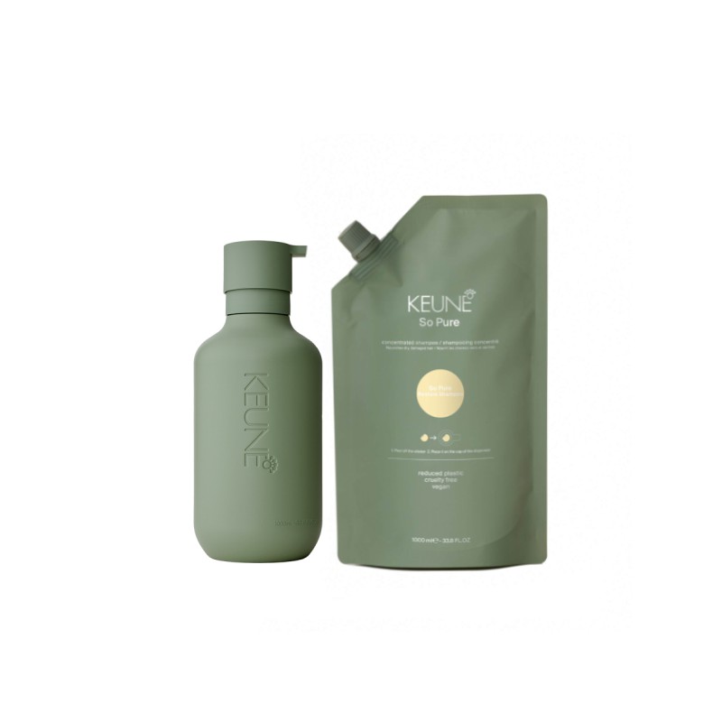 Keune So Pure Restore Shampoo 1000ml + So Pure Refill Bottle 1000ml