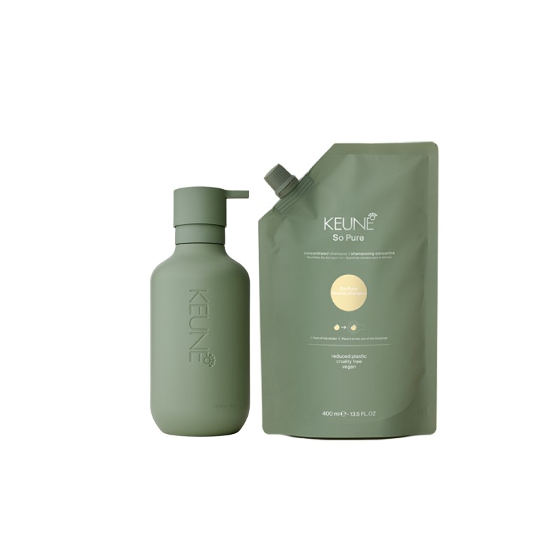 Keune So Pure Restore Shampoo 400ml + Keune So Pure Refill Bottle 400ml