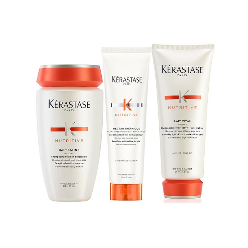 Kérastase Nutritive Bain Satin 250ml + Nutritive Lait Vital 200ml + Nutritive Nectar Termique 150ml