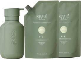 Keune So Pure Clarify Shampoo 400ml + So Pure Clarify Conditioner 400ml + So Pure Refill Bottle 400ml