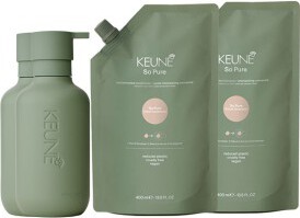 Keune So Pure Polish Shampoo 400ml + So Pure Polish Conditioner 400ml + So Pure Refill Bottle 400ml