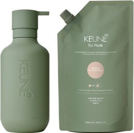Keune So Pure Polish Shampoo 1000ml + So Pure Refill Bottle 1000ml