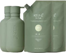 Keune So Pure Clarify Shampoo 1000ml + So Pure Clarify Conditioner 1000ml + So Pure Refill Bottle 1000ml