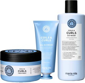 Maria Nila Coils & Curls Co-Wash 350ml + Mask 250ml + Oil in Cream 100ml