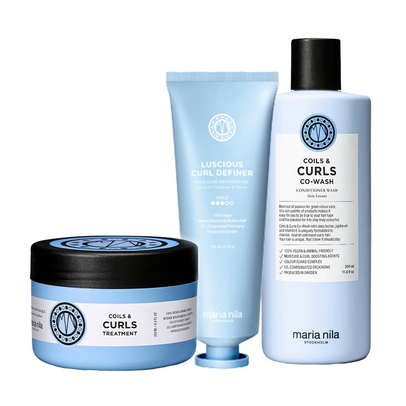 Maria Nila Coils & Curls Co-Wash 350ml + Mask 250ml + Coils & Curls Luscious Curl Definer 125ml