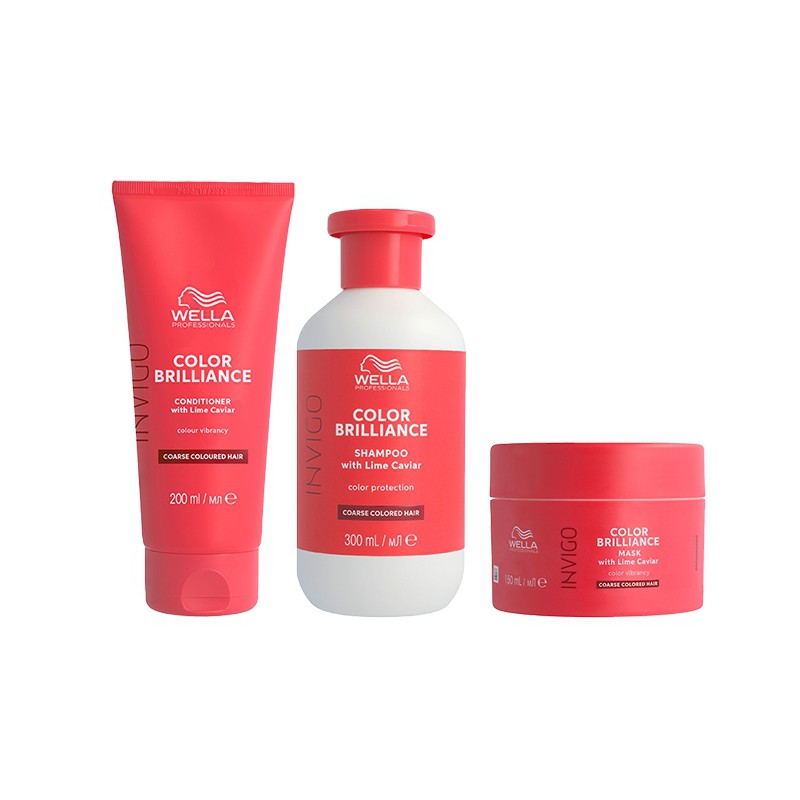 Wella INVIGO Color Brilliance Coarse + Shampoo 300ml + Conditioner 200ml + Mask 150ml