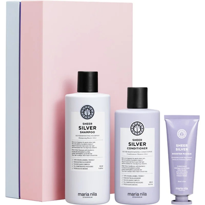Maria Nila Silver Gift Box 2023 Shampoo 350 + Conditioner 300 + Booster Masque 50ml