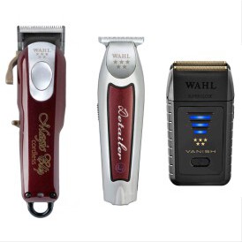 Wahl Cordless Magic Clipper + Cordless Detailer Li Trimmer + Vanish Shaver Kit